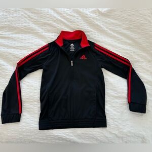 Adidas Black Jacket with Red Stripes, Boys Small (8)